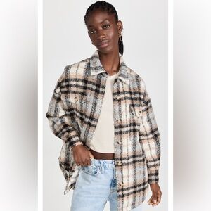 Good American Neutral plaid shacket
